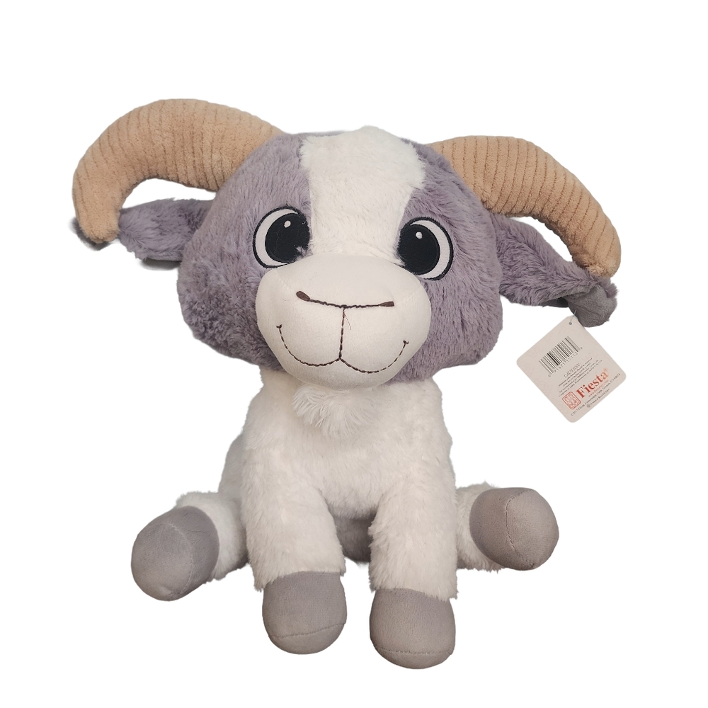 Fiesta 16" Plush Goat Stuffed Animal Gray White Tan
